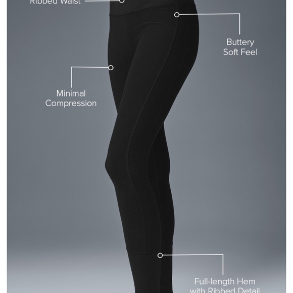 ALO Yoga Women’s Alosoft lounge leggings black extra small $114 XS - Picture 5 of 11